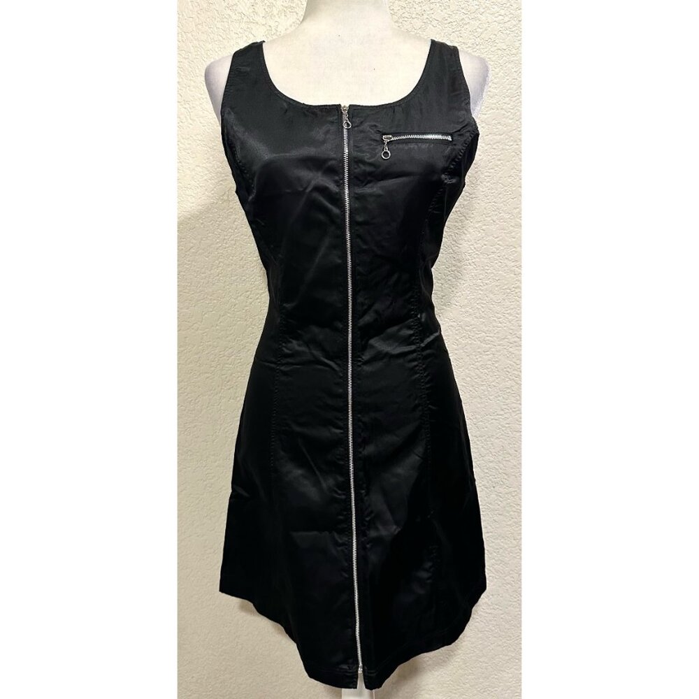 Aeropostale 2000s Y2K Black Satin Bodycon Dress